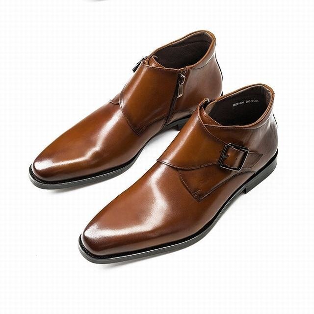 チェルシーブーツ ブーツ メンズシューズ　牛革　ビジネスシューズ　イギリス風　革靴　 フォーマル　本革　紳士靴　ブラウン　27cm_画像3