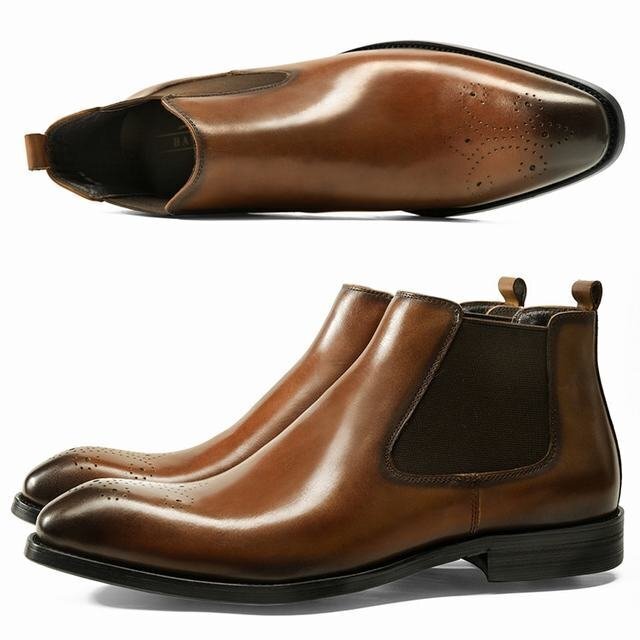 チェルシーブーツ　サイドゴアブーツ ブーツ メンズシューズ　牛革　ビジネスシューズ　イギリス風　革靴 本革　紳士靴　コーヒー　25.5cm_画像5