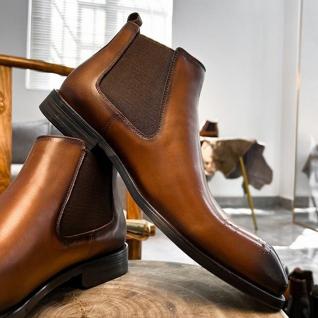チェルシーブーツ　サイドゴアブーツ ブーツ メンズシューズ　牛革　ビジネスシューズ　イギリス風　革靴 本革　紳士靴　コーヒー　27cm_画像5