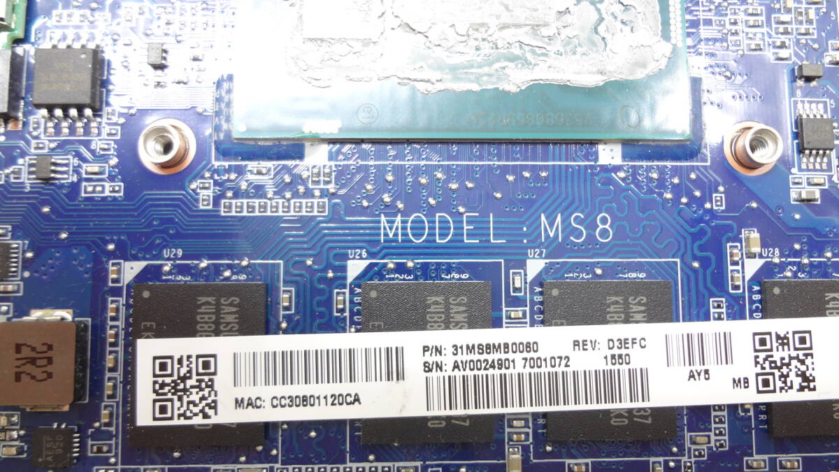 複数在庫 マザーボード WIFIカード(7265NGW)付属 SONY VAIO Pro 13 VJP132 など用 MS8 DA0MS8MBAD0 i7-5500U 8GB 中古動作品(w610)の画像5