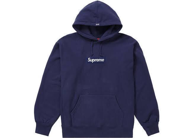 24SS sale 新品 国内正規 紺 supreme box logo hooded sweatshirt washed navy Medium M ボックス ロゴ スウェット パーカー シュプリーム_画像1