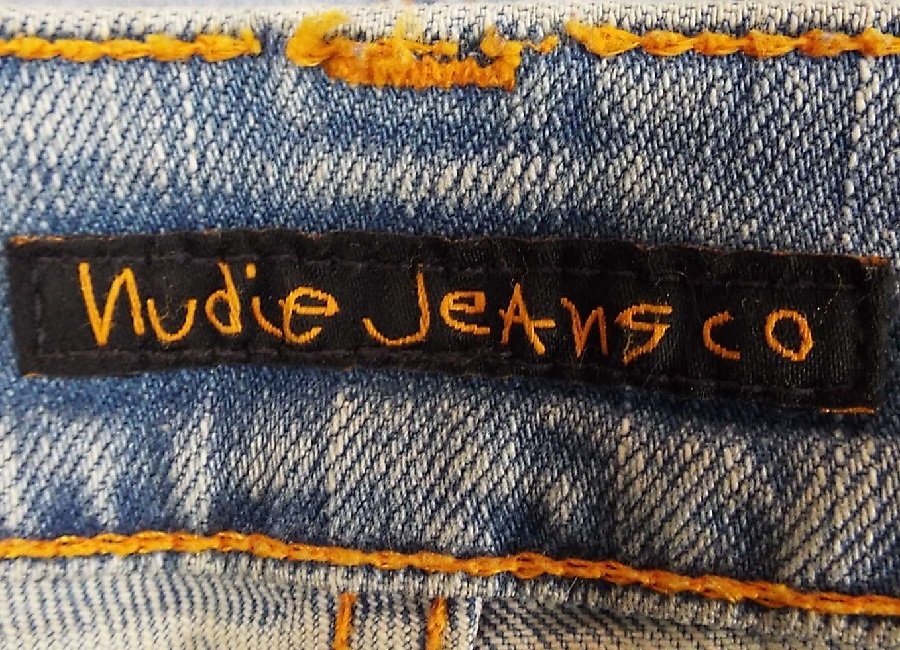 T1484〇Nudie Jeans(ヌーディージーンズ)THIN FINN 885 デニムジーンズ W28 加工_画像4