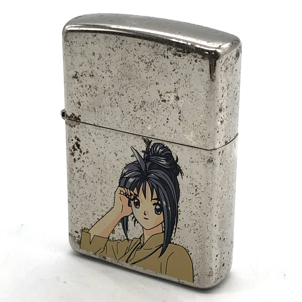 【動作未確認】ZIPPO ジッポ ときめきメモリアル 片桐彩子 KONAMI コナミ シルバーカラー オイルライター ＃(1996年製) 喫煙具_画像2