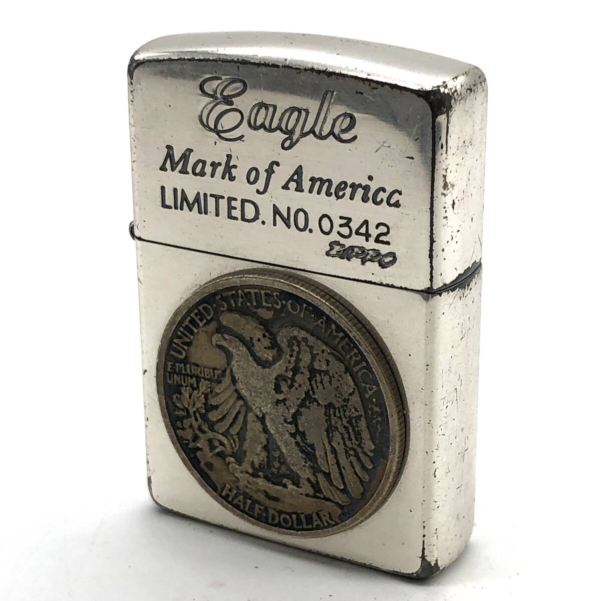 【動作未確認】ZIPPO ジッポ Eagle Mark of America LIMITED NO.0342 イーグル シルバーカラー オイルライター 1995年製 喫煙具の画像2