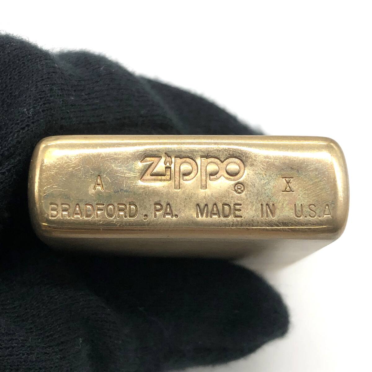 【火花のみ確認】ZIPPO ジッポ SOLID BRASS ウェンディ オイルライター ＃Ⅹ(1994年製) ゴールドカラー ソリッドブラス 喫煙具の画像9