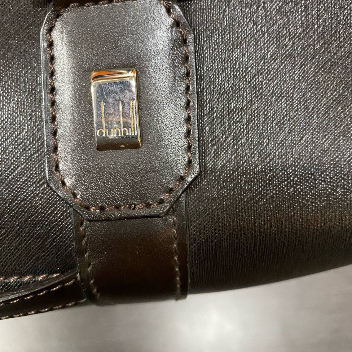 dunhill ダンヒル ボストンバッグ レザー 2way ブラウン ビジネス 出張 メンズ 旅行鞄 サフィアーノ ショルダー /776の画像8