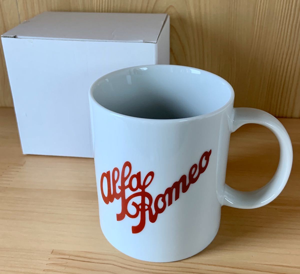*[ unused ] Alpha Romeo ALFA ROMEO* mug glass white * Novelty * not for sale 