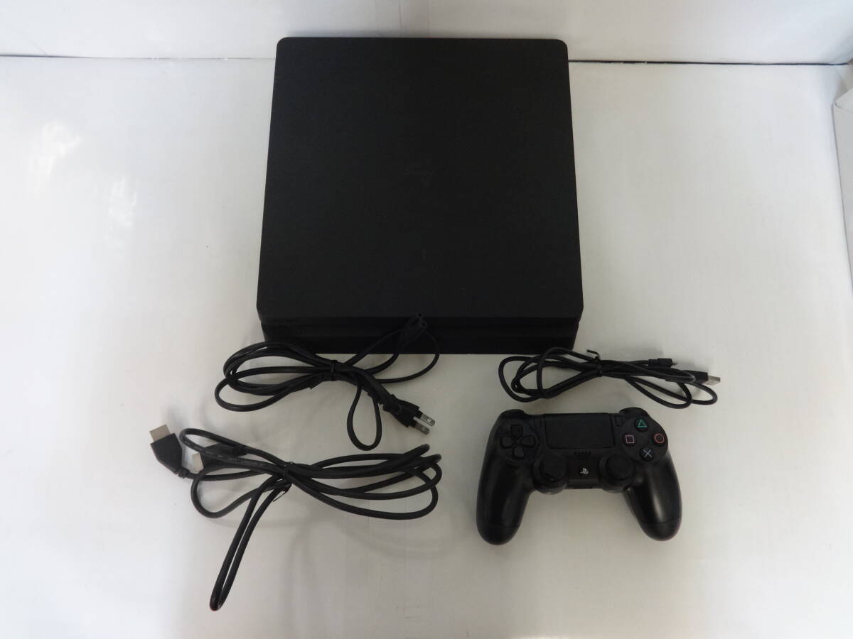 H173 used game PS4 Playstation4 CUH-2000A 500GB jet black body + controller + cable set operation verification settled 