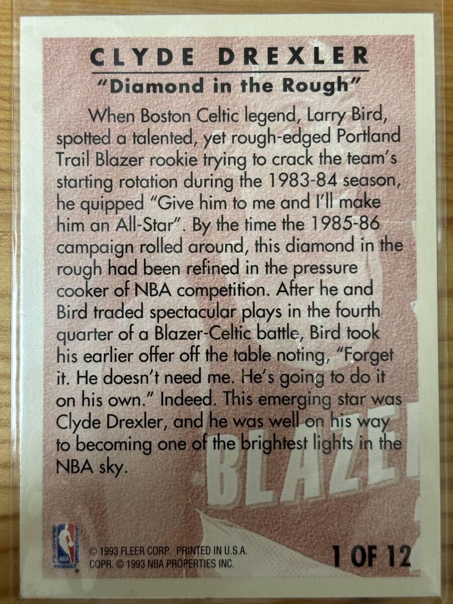 1993-94 Fleer Career Highlights Clyde Drexler auto autograph クライド・ドレクスラー 直筆サインの画像2