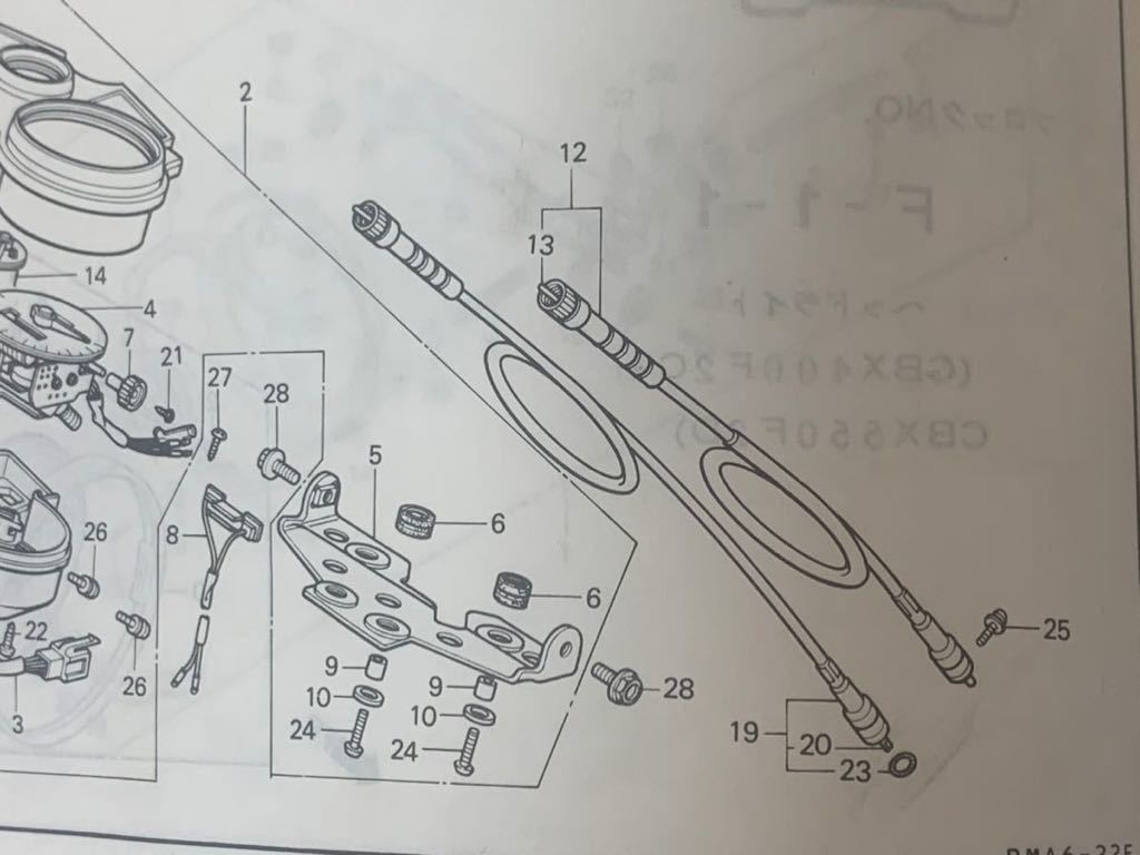 送料無料 ホンダ 純正品 CBX400F CBX550F タコメーターケーブル タコメーターワイヤーの画像2