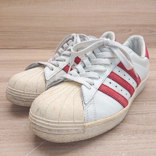 ◇ adidas アディダス SUPERSTAR 80s スニーカー ローカット サイズ２７ アイボリー レッド メンズ E_画像1