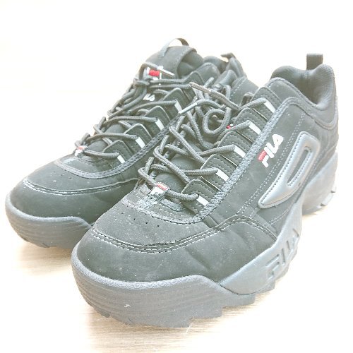 ◇ FILA フィラ デイスラプター 2 ストリート 厚底 軽量 スニーカー サイズ29 ブラック メンズ E_画像1