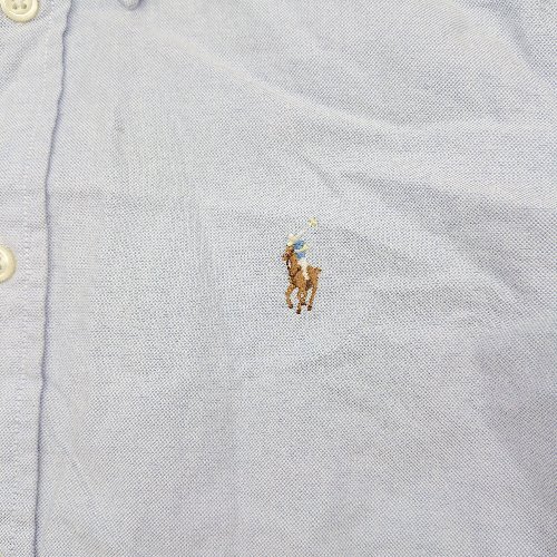 ◇ RALPH LAUREN ラルフローレン 薄手 コットン100％ カジュアル 長袖 シャツ サイズM ライトブルー メンズ E_画像4