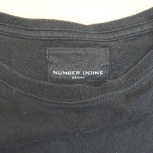 ◇ NUMBER NINE ナンバーナイン カジュアル ストリート シンプルロゴコットン 半袖 Tシャツ サイズM ブラック メンズ E_画像3