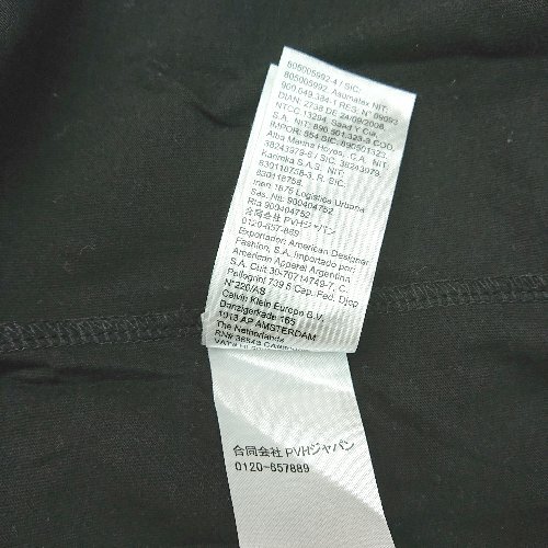 ◇ Calvin Klein カルバンクライン スモ－ルロゴ クル－ネック 半袖 ティ－シャツ サイズM ブラック レディース E_画像6