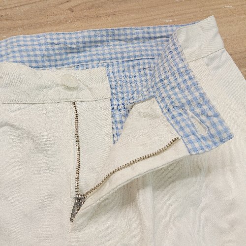 * FRED PERRY Fred Perry подкладка серебристый жевательная резинка проверка простой брюки-чинос размер M белый мужской E