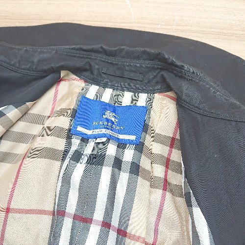 ■ BURBERRY BLUE LABEL バーバリーブルーレーベル ロング丈 長袖 トレンチ コート サイズ38 ブラック レディース E_画像4