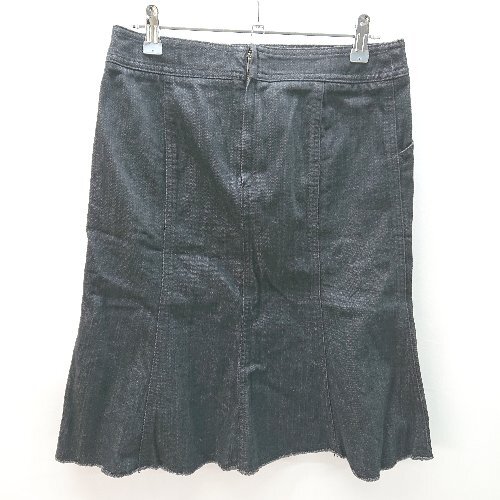 * BURBERRY Burberry New York concept Denim medium flair skirt size 38 black group lady's E