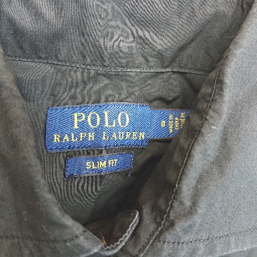 ◇ POLO RALPH LAUREN ポロラルフローレン シンプル 刺?ロゴ カジュアル 長袖 ワークシャツ サイズ0 ブラック レディース E_画像3