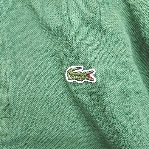 ◇ LACOSTE ラコステ カジュアル 胸ワンポイント刺? 半袖 ポロシャツ サイズFR2 グリーン メンズ E_画像4