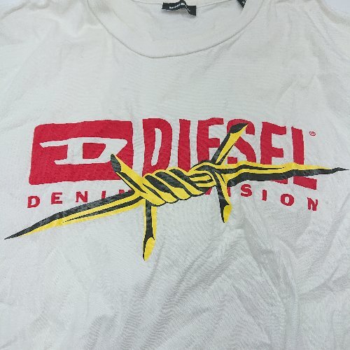 ◇ DIESEL ディーゼル ブランドロゴプリント ビッグロゴ 半袖 ティ－シャツ サイズXL ホワイト メンズ レディース E_画像4