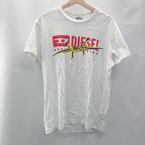 ◇ DIESEL ディーゼル ブランドロゴプリント ビッグロゴ 半袖 ティ－シャツ サイズXL ホワイト メンズ レディース E_画像1