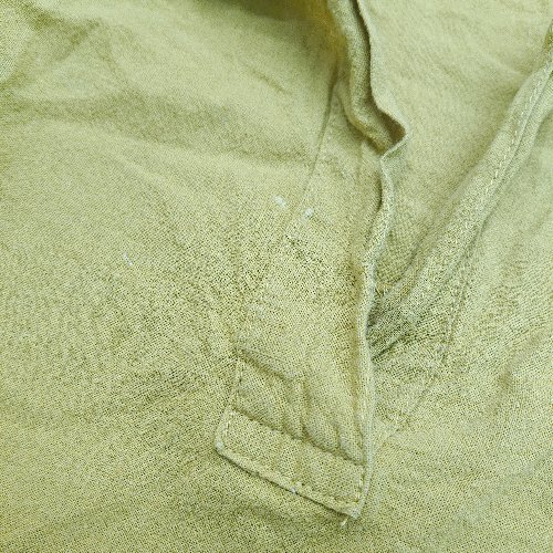 ◇ Samansa Mos2 サマンサ モスモス ゆったり 綿麻混合 七分袖 シャツ サイズF グリーン系 レディース E_画像5