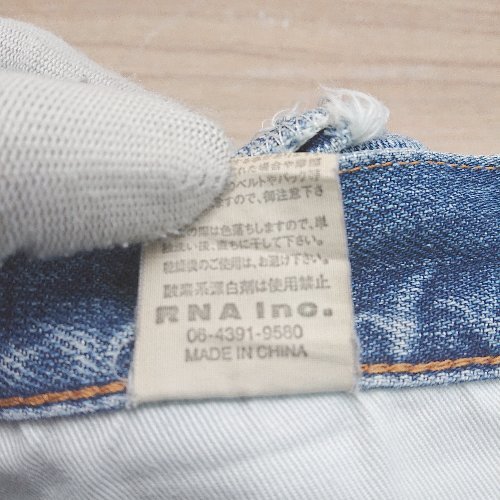 * RNAa-ruene- джинсы повреждение способ передний и задний (до и после) карман есть Denim шорты размер SS голубой женский E