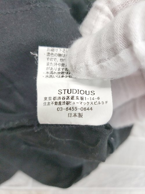 ◇ STUDIOUS ステュディオス 無地 シンプル ハーフ ショート パンツ サイズS ブラック レディース P_画像6
