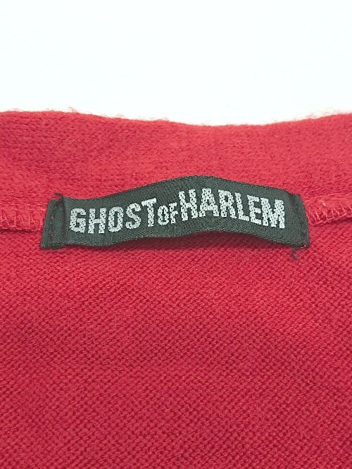 ◇ GHOST of HARLEM ジップアップ 装飾ビジュー 長袖 カーディガン サイズF レッド レディース P_画像3