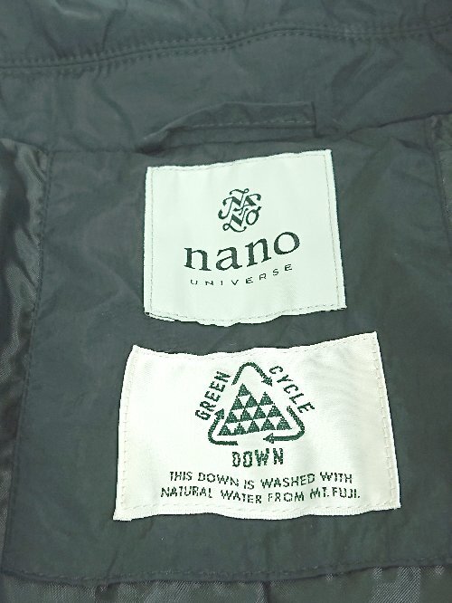 ■ nano universe ナノユニバース ステッチレス ロング丈 軽量 長袖 ダウン ジャケット サイズ38 ブラック レディース P_画像3