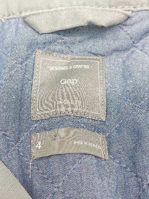 ◇ GAP ギャップ キルティング ジップアップ 長袖 ブルゾン ジャンパー サイズ4 グレー メンズ P_画像3