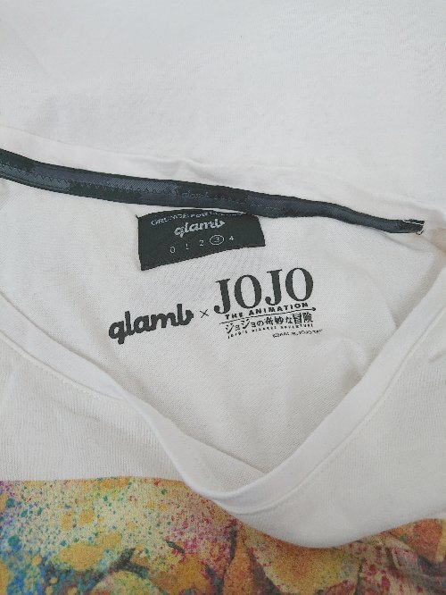 ◇ glamb×JOJO コラボ ロゴ カジュアル 半袖 Tシャツ カットソー サイズ3 ホワイト レディース メンズ P_画像3