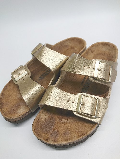 ◇ BIRKENSTOCK ビルケンシュトック アリゾナ ビルコフローARIZONA サンダル サイズ23.0 ゴールド レディース P_画像1