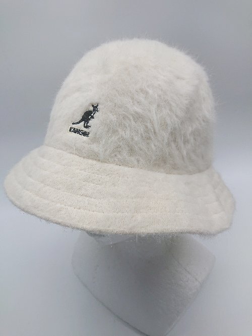 * KANGOL Kangol .? Logo искусственный мех Anne gola. панама шляпа слоновая кость размер M женский P