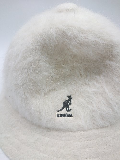 * KANGOL Kangol .? Logo искусственный мех Anne gola. панама шляпа слоновая кость размер M женский P