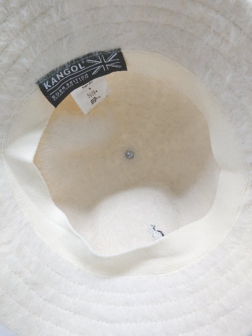 * KANGOL Kangol .? Logo искусственный мех Anne gola. панама шляпа слоновая кость размер M женский P