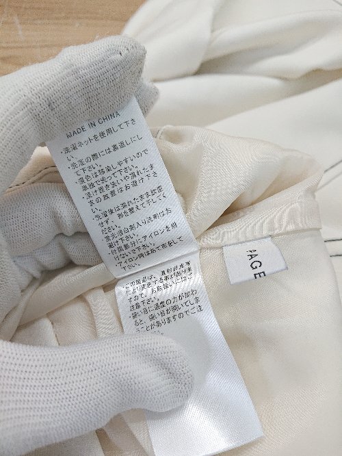 ◇ PAGEBOY バックウエストゴム 裾調節 ドロ－コ－ド パンツ サイズF ホワイト系 レディ－ス E_画像4