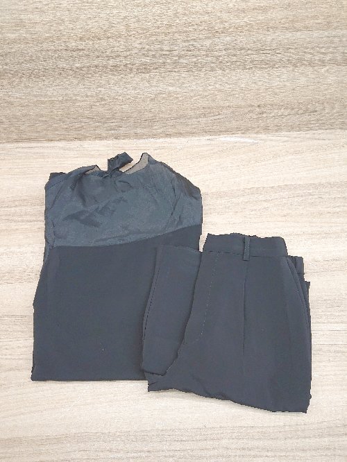 ◇ AMERI アメリ SHEER BOW TIE SET UP シアーシャツ 綺麗め セットアップ上下 サイズM ブラック レディース E_画像1