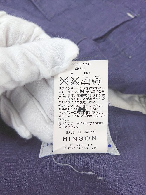 ◇ HINSON ヒンソン SHIPS 別注 カジュアル 長袖 シャツ サイズS ネイビー系 メンズ P_画像5
