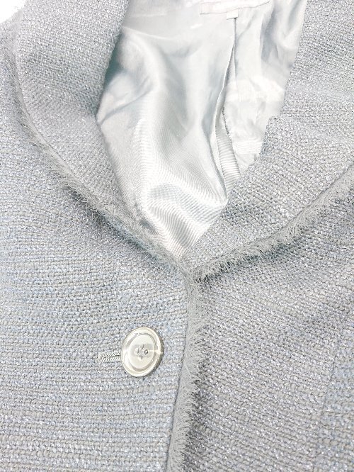 ◇ LAUTREAMONT ウール混 ツイード ショート丈 長袖 ジャケット サイズ1 ブラック ネイビー レディース P_画像6