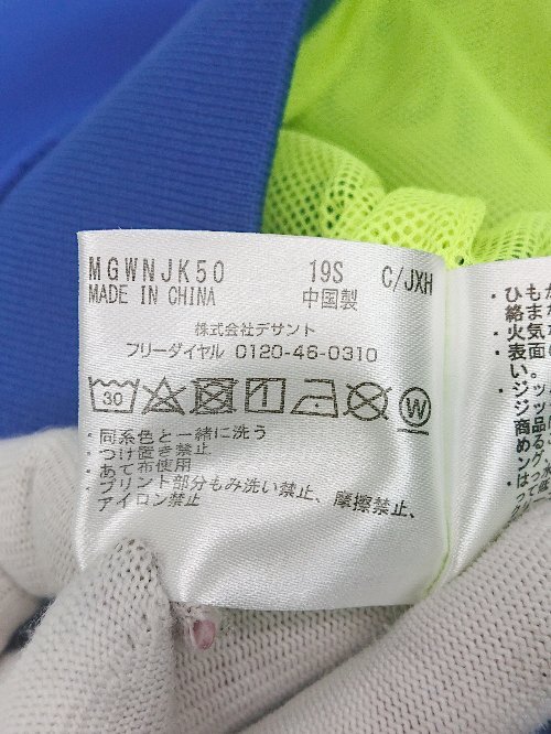 ◇ Munsingwear マンシングウェア プリント 裏地メッシュ ゴルフ 半袖 プルオーバー サイズL ブルー イエロー レディース P_画像5