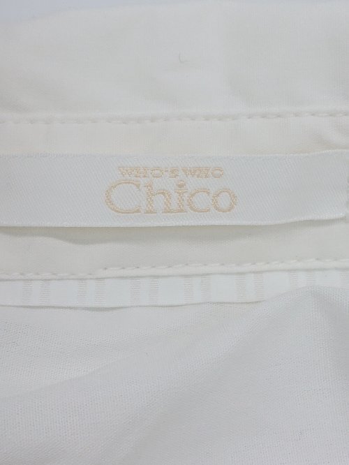 ◇ who's who Chico オープンショルダー バックねじり 長袖 シャツ ブラウス サイズF ホワイト レディース P_画像3