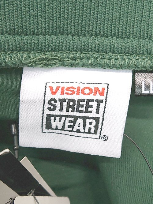 ◇ ◎ ●未使用● VISION STREET WEAR タグ付き ナイロン 長袖 ハーフボタン プルオーバー サイズXL グリーン メンズ P_画像3