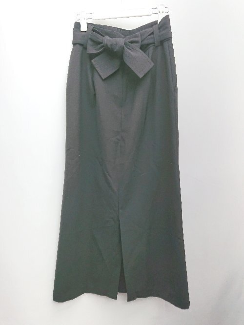 ◇ ◎ MANOF マノフ バックスリット シンプル ロング ナロー スカート サイズS ブラック レディース P_画像2