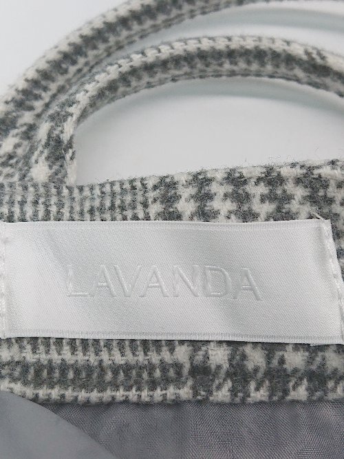 ◇ LAVANDA ラバンダ グレンチェック 秋冬 かわいい ロング ジャンパースカート サイズF グレー ホワイト レディース P_画像3