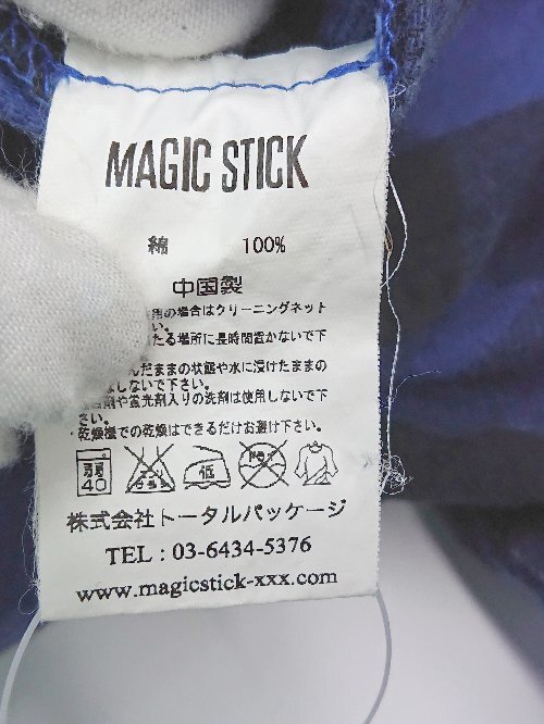 ◇ MAGIC STICK?マジックスティック チェック サイドジップ 長袖 シャツ サイズL ブルー ブラック メンズ P_画像4