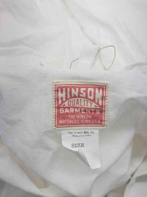 ◇ HINSON ヒンソン コットン フロントボタン ノーカラー 長袖 シャツ サイズＭ ホワイト メンズ P_画像3