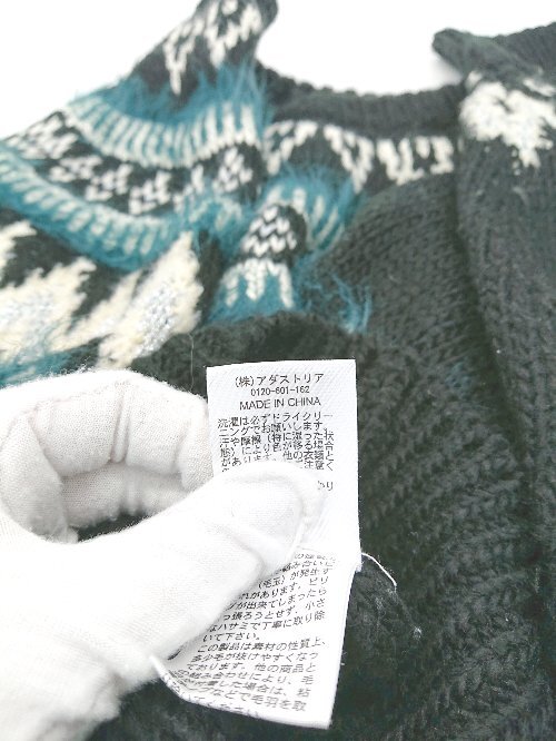 ◇ niko and … ニコアンド ウール混 厚手 暖かい 長袖 ニット セーター サイズ4 ブラック系 レディース P_画像5