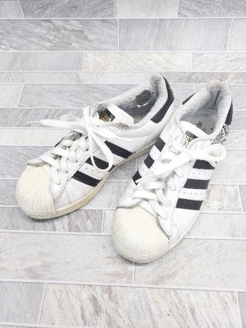 ◇ adidas SUPERSTAR W スーパースター?FX3600 スニーカー シューズ サイズ22.0 ホワイト ブラック レディース P_画像1